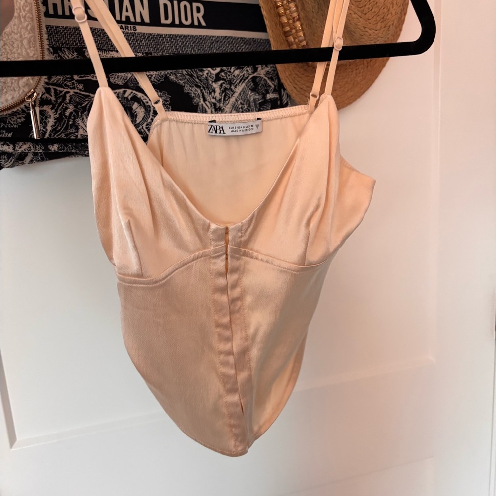 Zara Cream Satin Top